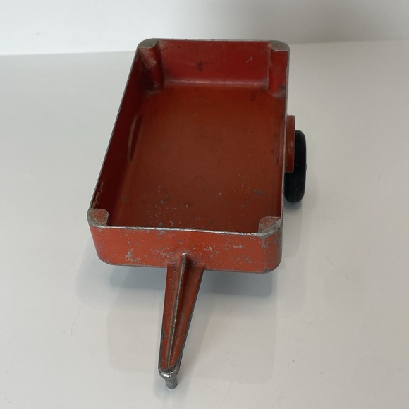 Antique Slik Toys ALUMINUM‎ 4 3/8" 2 WHEEL WAGON 9803-A TRAILER FARM VINTAGE - Picture 4 of 8